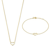 Isabel Bernard Cadeau d'Isabel 14 Karat | Gold Halskette und Armband Geschenksets IB90058