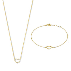 Isabel Bernard Cadeau d'Isabel 14 Carat Golden Necklace and Bracelet giftset IB90058