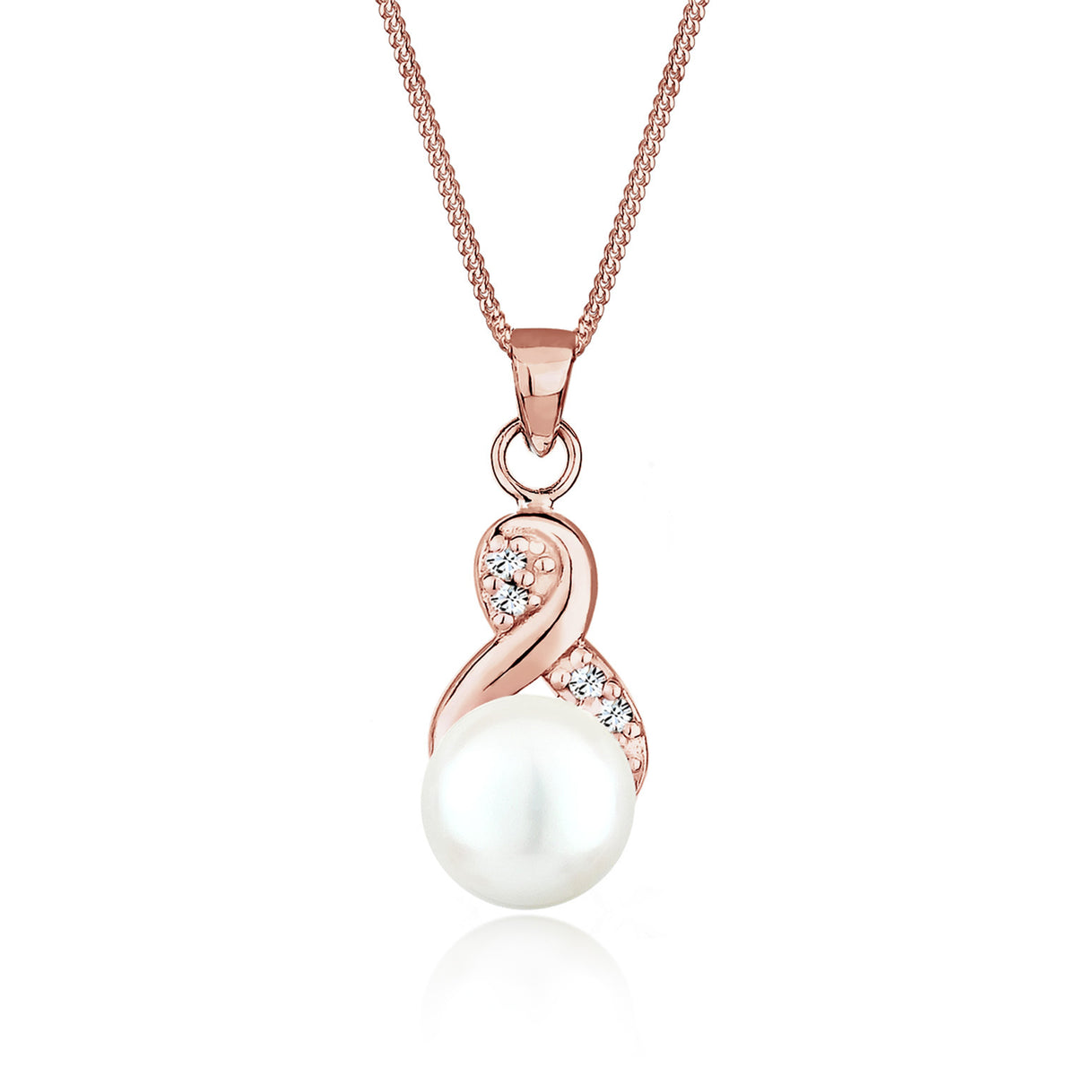 Elli 925 Sterling Silver Pearl Necklace with Pearl 2004-BF-0007988-001