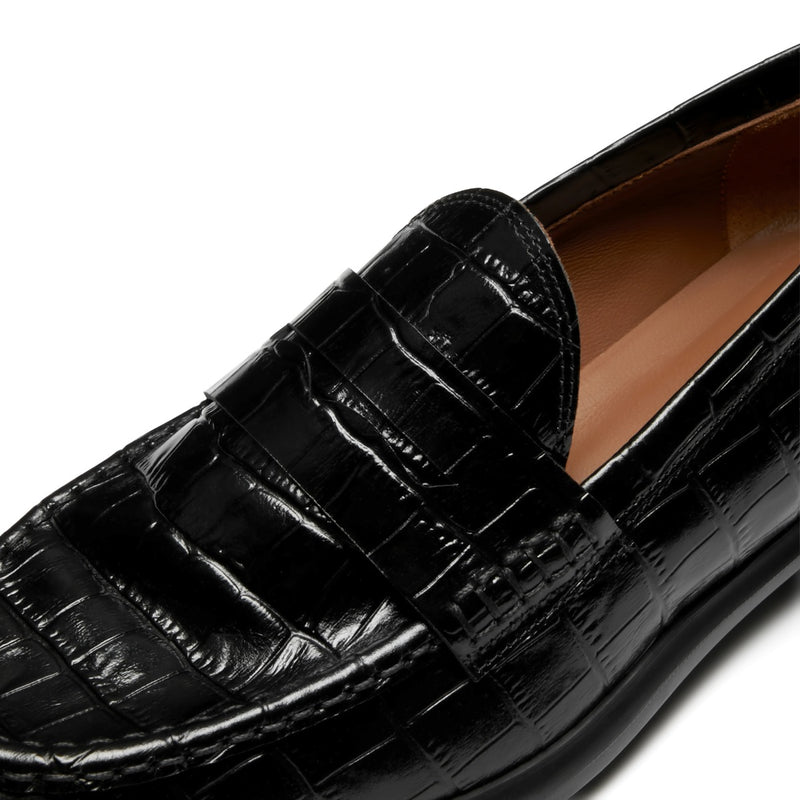Isabel Bernard Vendôme Blandine Kroko Schwarz Kalbsleder Loafers IB51015-201-38-zoom-