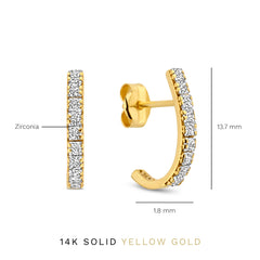 Isabel Bernard Rivoli Alizée 14 Karat Gold Half Hoop Earrings IB360267
