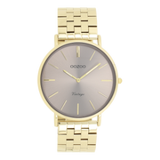 OOZOO Vintage Damenuhr In Gold Und Taupe C20403
