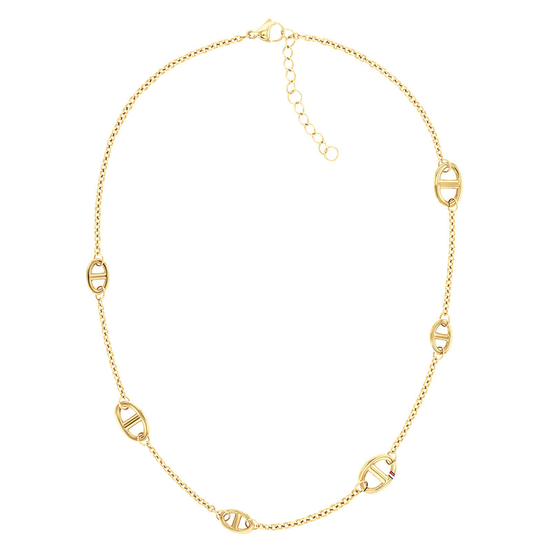 Tommy Hilfiger Edelstahl Goldfarbenes Damen Halskette TJ2781022-zoom-