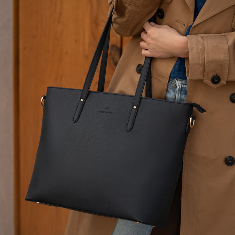 Violet Hamden Essential Bag Schwarzer Shopper mit 13-Zoll-Laptopfach VH25036-801-zoom-