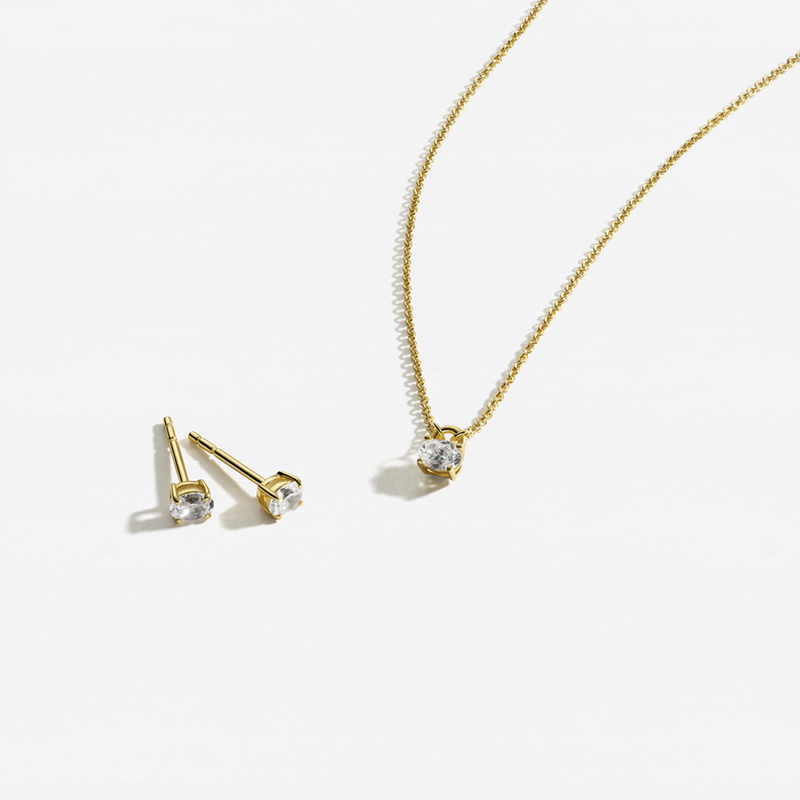 Sif Jakobs Gold Plated Ovale Earrings SJ-E2744-CZ-YG-zoom-