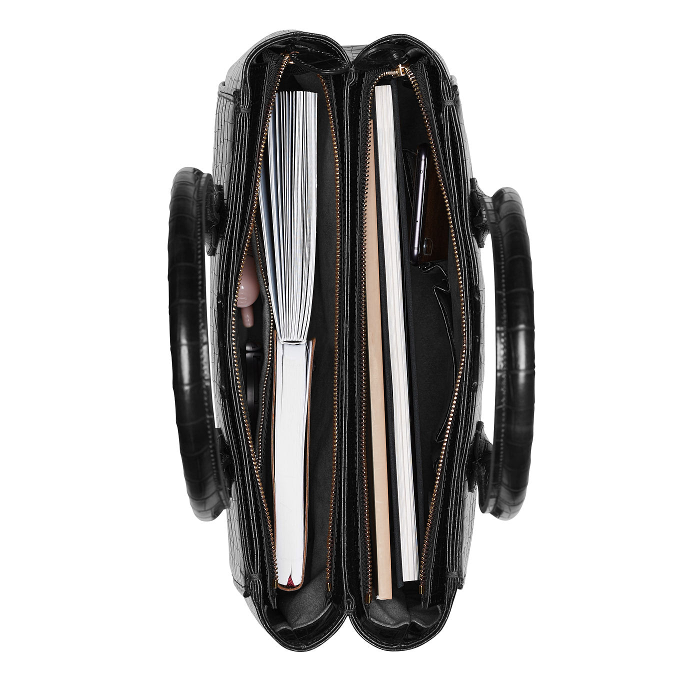 Isabel Bernard Honoré Cloè Black Croco Handbag IB25007
