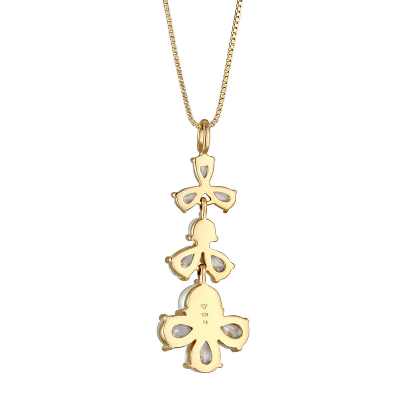 Elli 925 Sterling Silver Pearl Necklace Gold plated with Zirconia 2004-BF-0007961-001-zoom-