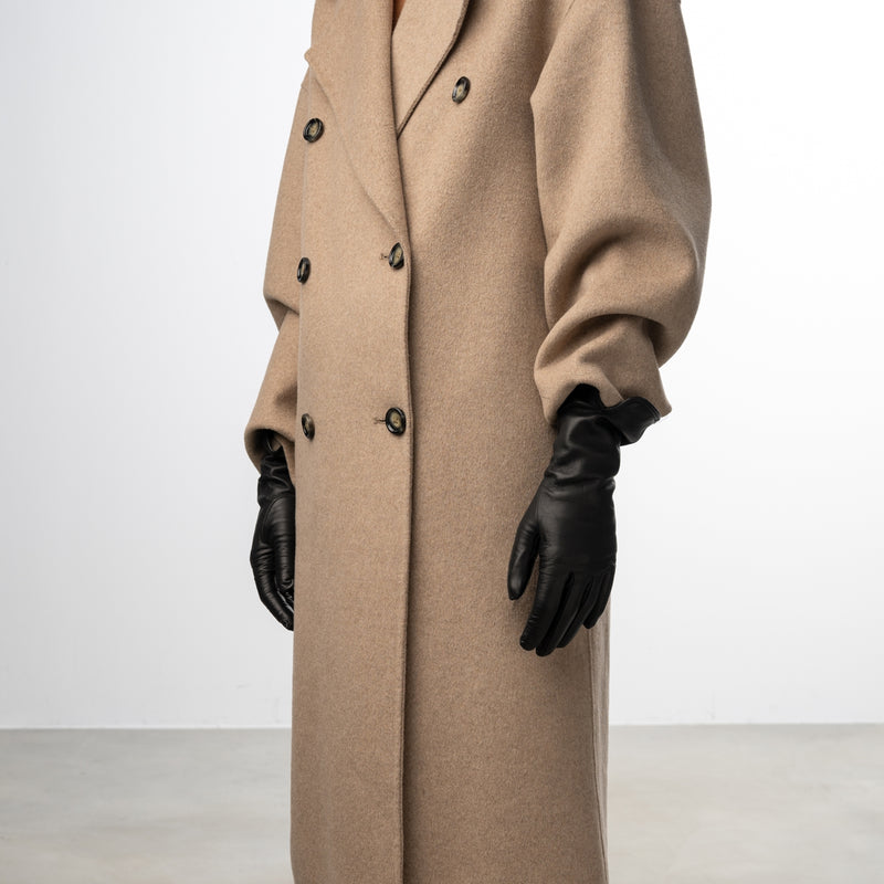 Isabel Bernard Honoré Sylvie schwarze Lederhandschuhe aus Ziegenleder IB67004-301-6.5-zoom-