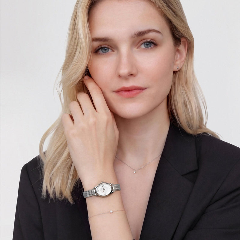 Daniel Wellington Ophelia Mini Mesh White Silver Damenuhr DW00100938-zoom-