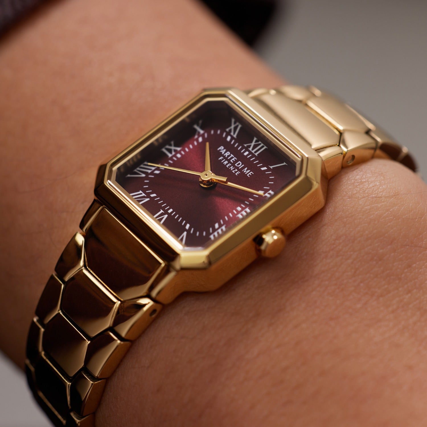 Parte di Me Orologio Square ladies watch gold coloured and dark brown PDM09031