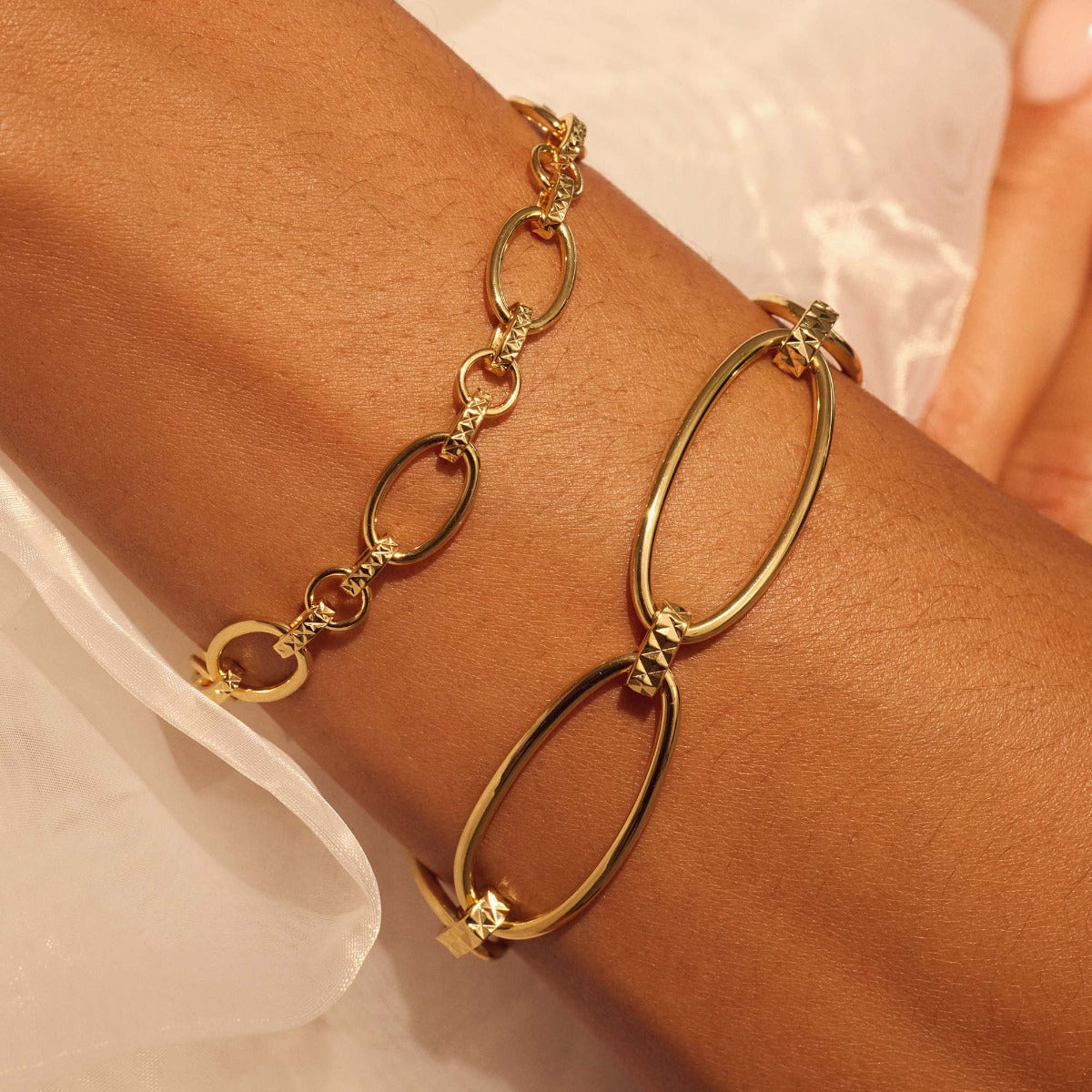 Parte Di Me Bibbiena Poppi Clara 925 Sterling Silver Gold Plated Link Bracelet PDM32146