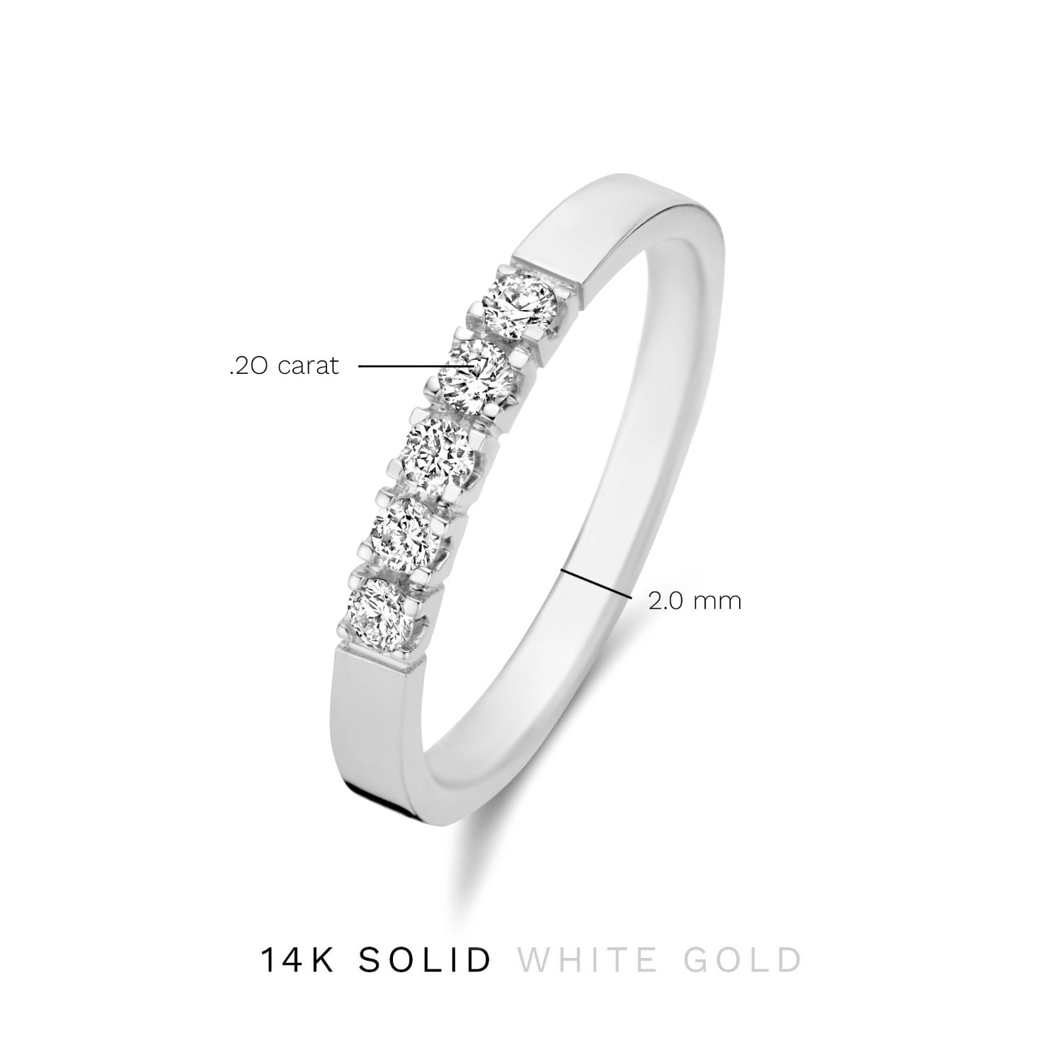 Isabel Bernard De la Paix Madeline 14 Carat Whitegold Ring | diamond 0.20 ct | IBD330019-48