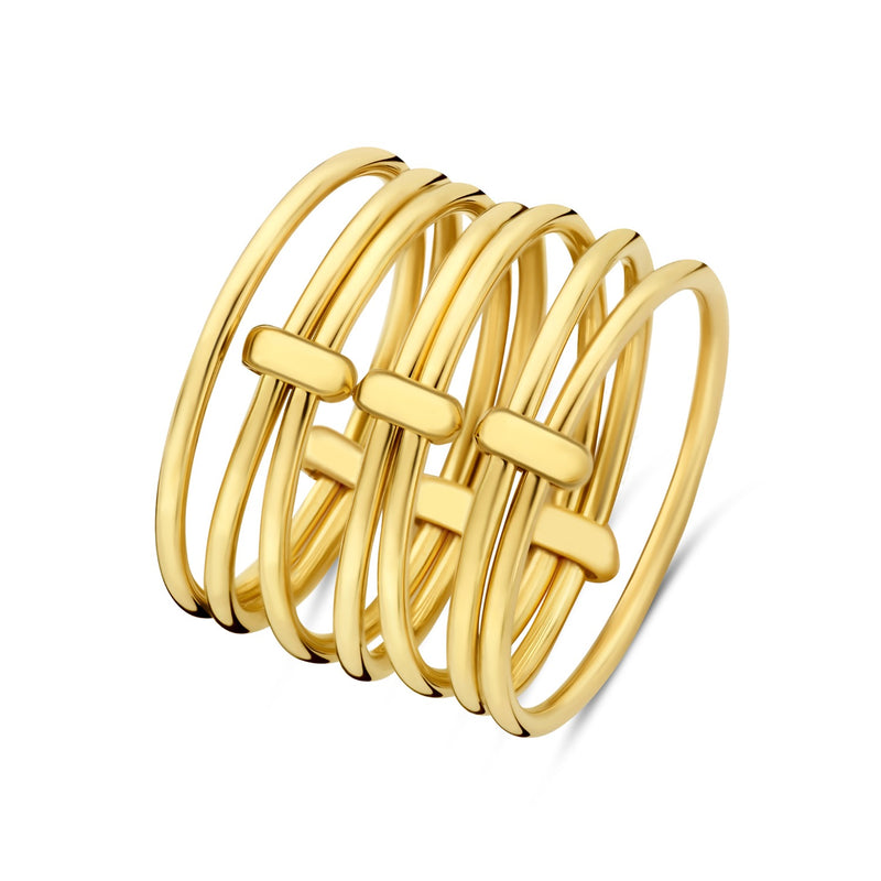 Isabel Bernard Cour d'Honneur Adora 14 karat golden 7-piece multiring ib330104-54-zoom-