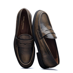 Isabel Bernard Vendôme Blandine mocha spazzolato leather loafers IB51015-639-36