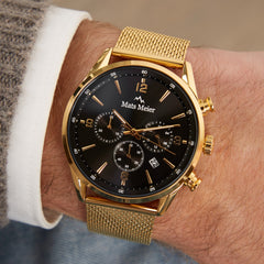Mats Meier Grand Cornier Chronograph Men's Watch Gold Colored with Black MM00138