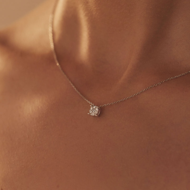 Isabel Bernard De la Paix Hanaé 14 Karat | Weißgold Halskette | Diamant 0.14 Karat | IBD350010-zoom-