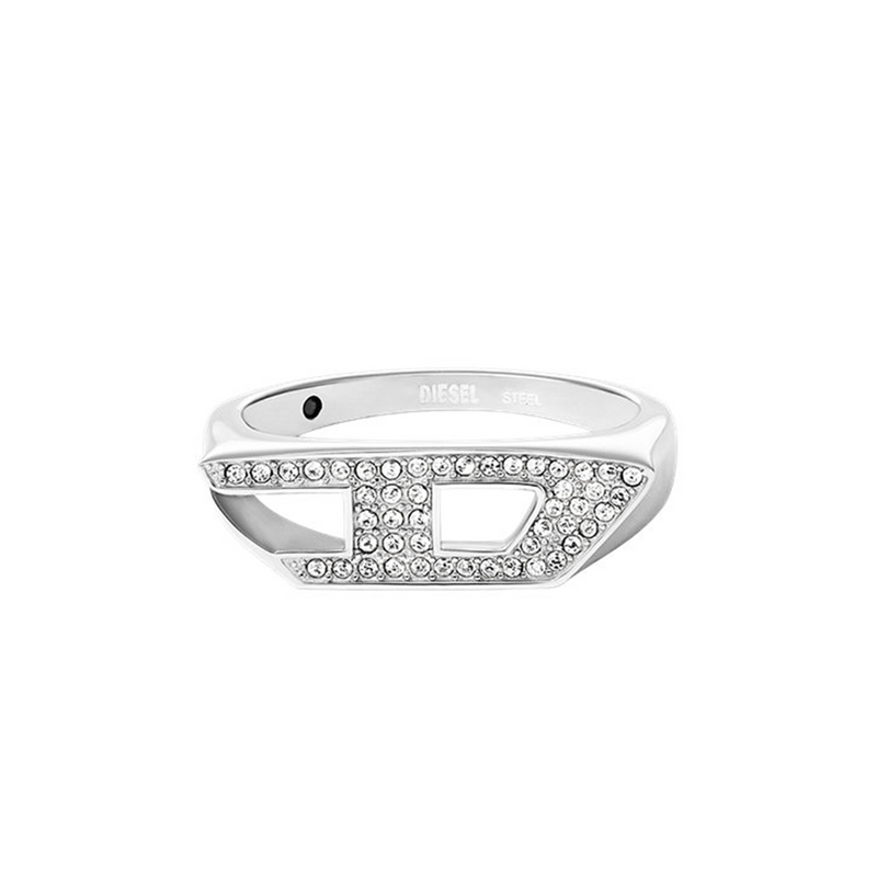 Diesel D Logo Silver Stainless Steel Ring DX16290407-zoom-