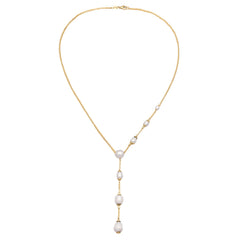 Elli 925 Sterling Silver Y Chain Pearl Necklace Gold plated 2004-BF-0008264-001