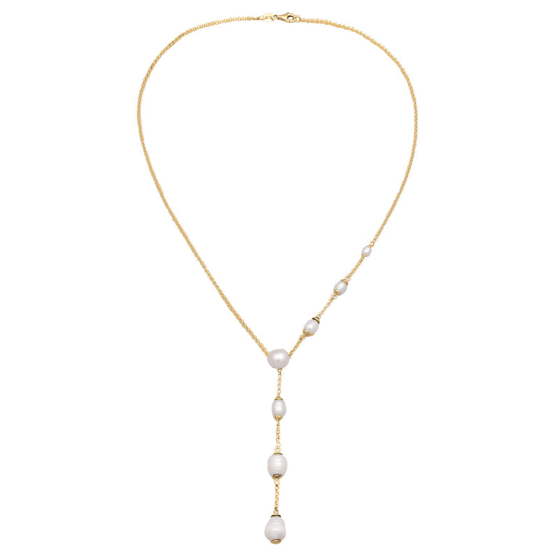 Elli 925 Sterling Silver Y Chain Pearl Necklace Gold plated 2004-BF-0008264-001-zoom-