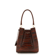 Isabel Bernard Femme Forte Minette Kroko Braun Kalbsleder Handtasche IB21114-230