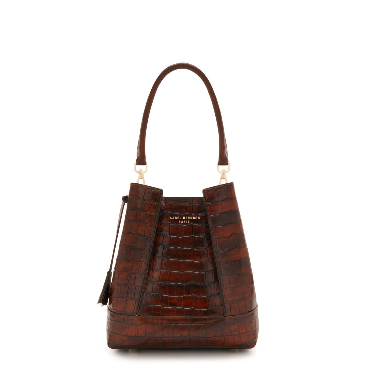 Isabel Bernard Femme Forte Minette Croco Brown Calfskin Leather Handbag IB21114-230