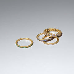 Pandora Timeless Gold Plated Sparkling Blue Half-Eternity Band Ring 162999C02
