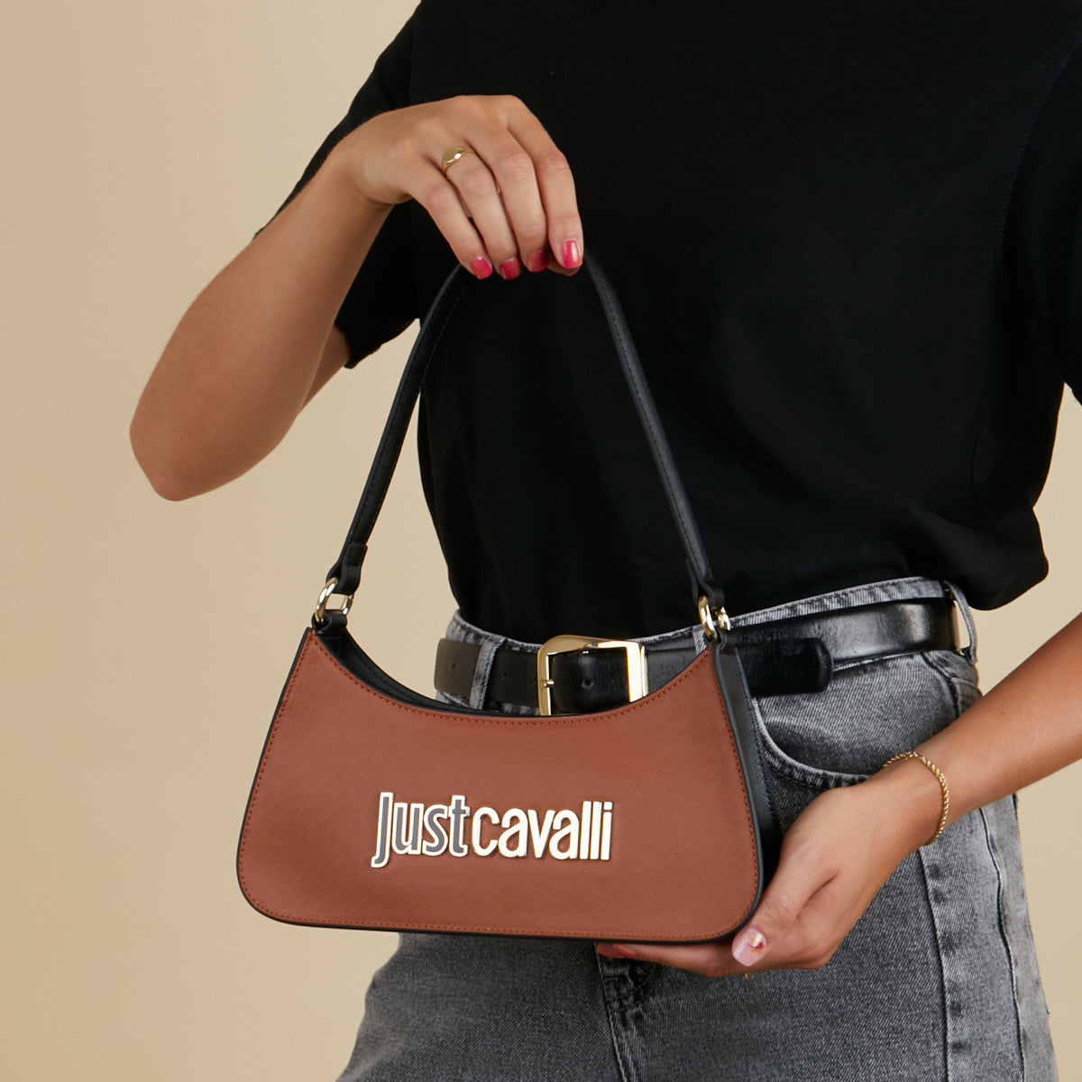 Just Cavalli Metal Brown Shoulder bag 77RA4BB6-ZS766-752