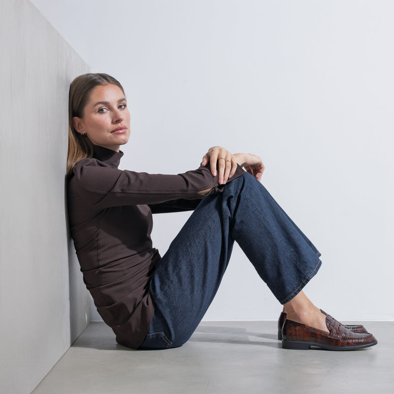 Isabel Bernard Vendôme Blandine Kroko Braun Kalbsleder Loafers IB51015-230-37-zoom-