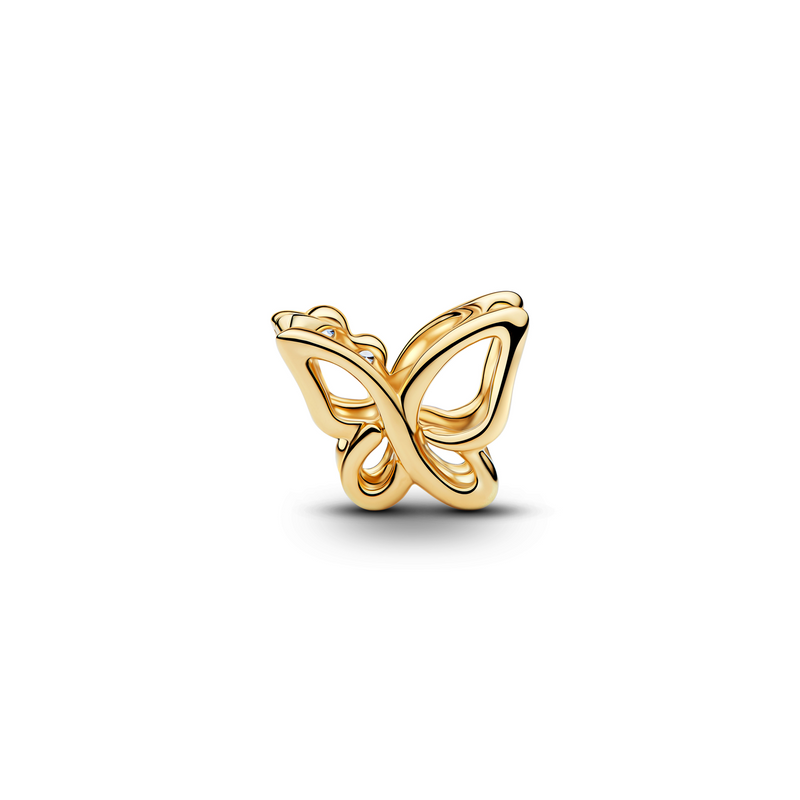 Pandora Moments Gold Plated Zirconia Butterfly Openwork Charm 764369C01-zoom-