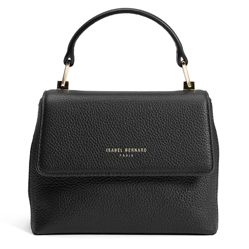 Isabel Bernard Femme Forte Heline Schwarze Kalbsleder Handtasche IB21107-zoom-