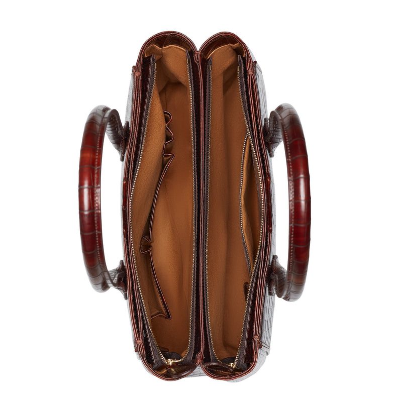 Isabel Bernard Honoré Cloe Kroko braun Handtasche IB25006-zoom-
