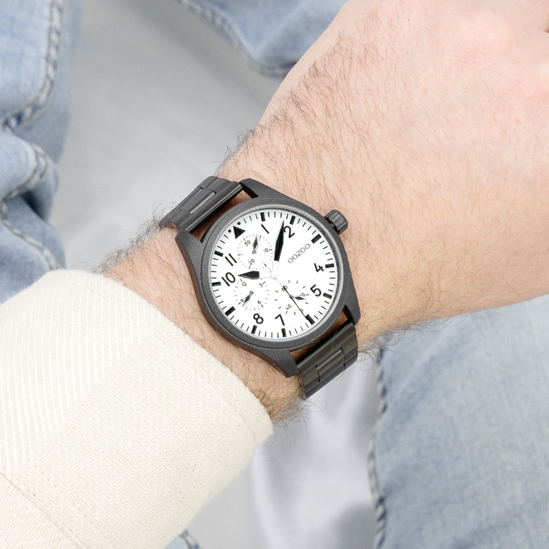 OOZOO Timepieces Schwarz-Weiße Herrenuhr C11508-zoom-