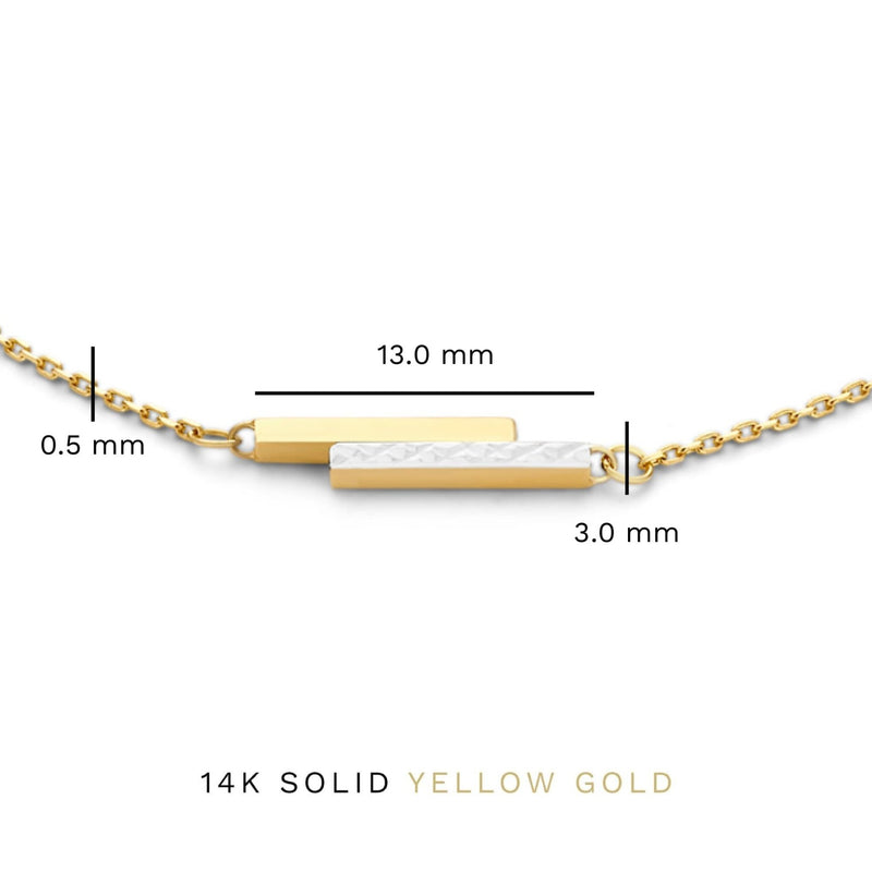 Isabel Bernard Cadeau d'Isabel 14 Karat Gold Halskette und Armband Geschenkset mit Stäbchen IB90189-zoom-