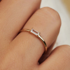 Isabel Bernard Baguette Mirrell 14 karaat gouden ring IB330020-50