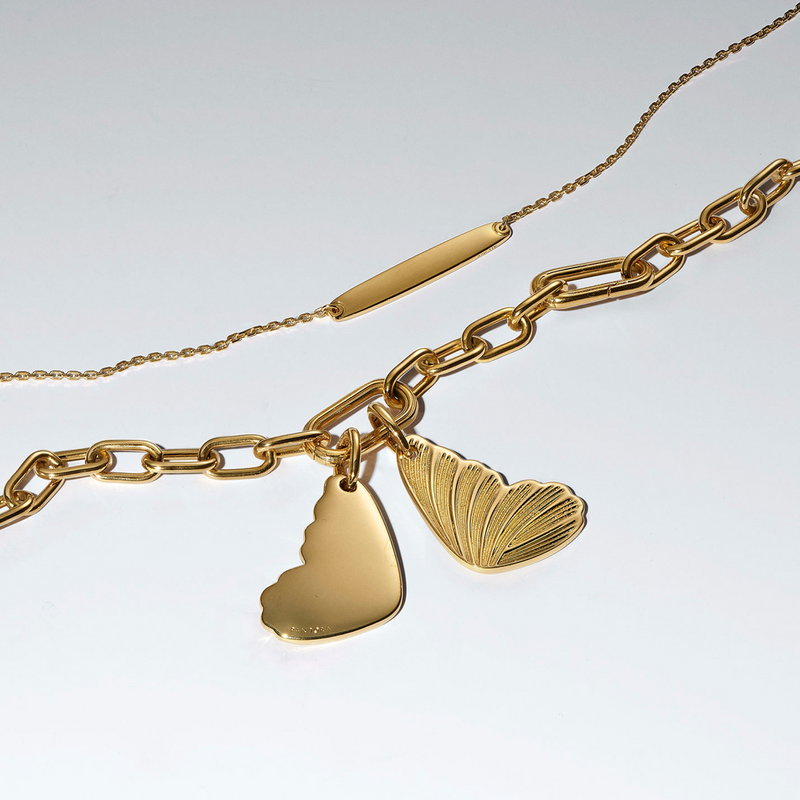 Pandora Moments Gold Plated Engravable Butterfly Wing Charm 364015C00-zoom-