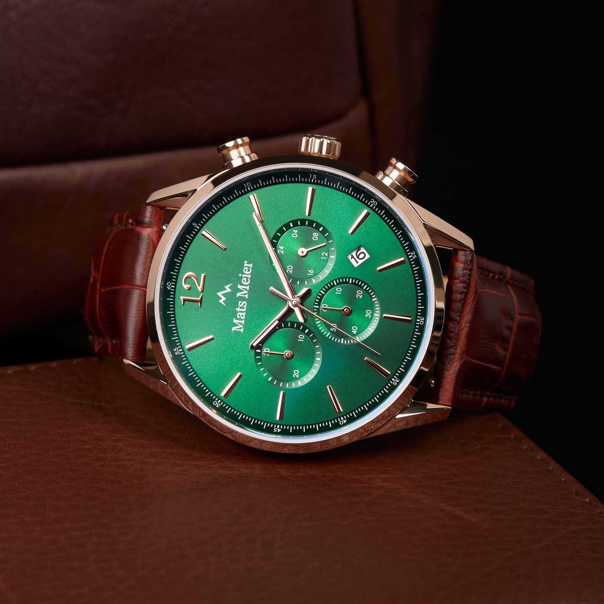 Mats Meier Grand Cornier Chrono Green/Rosegold coloured Watch MM00114