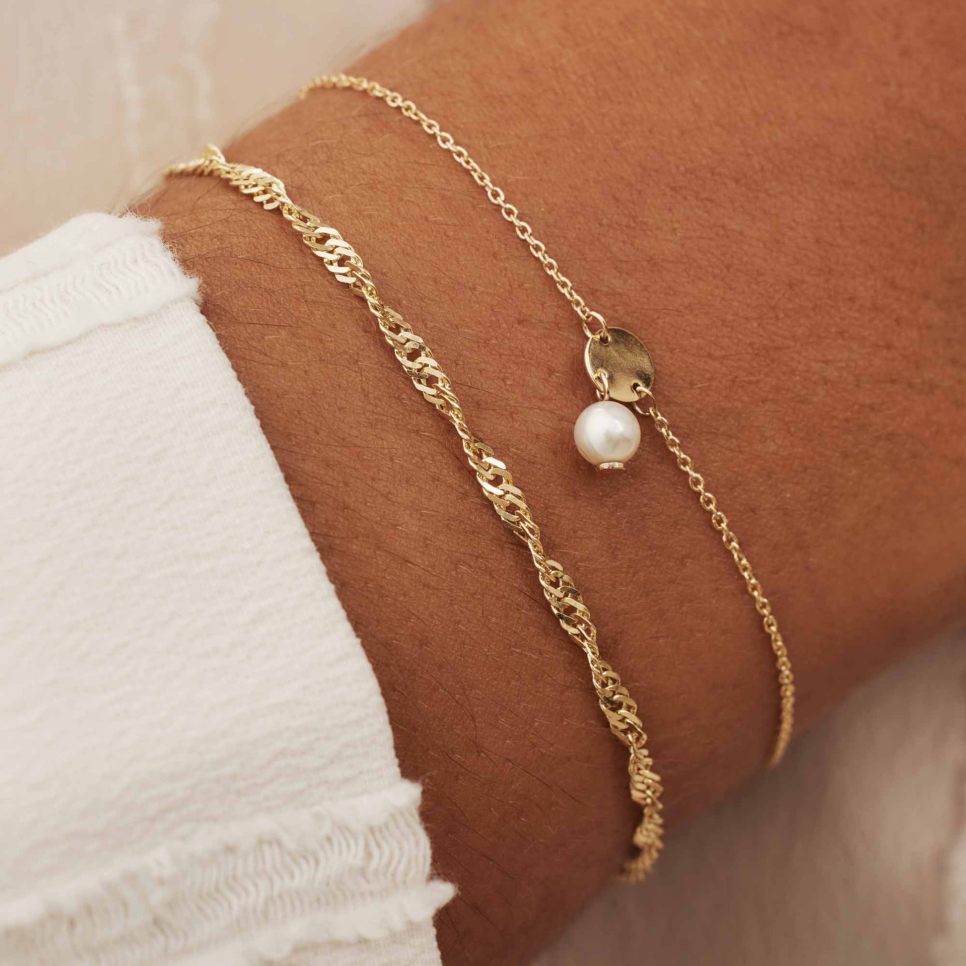 Isabel Bernard Belleville Luna 14 Carat Golden Bracelet IB320020 (Length: 16.00-18.00 cm)