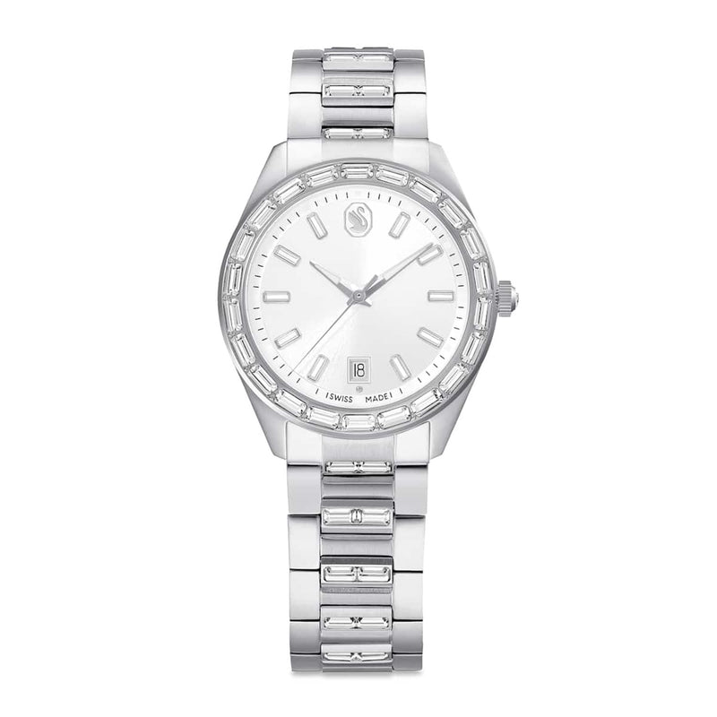 Swarovski Matrix Uhr aus silberfarbenem Stahl 5734665-zoom-