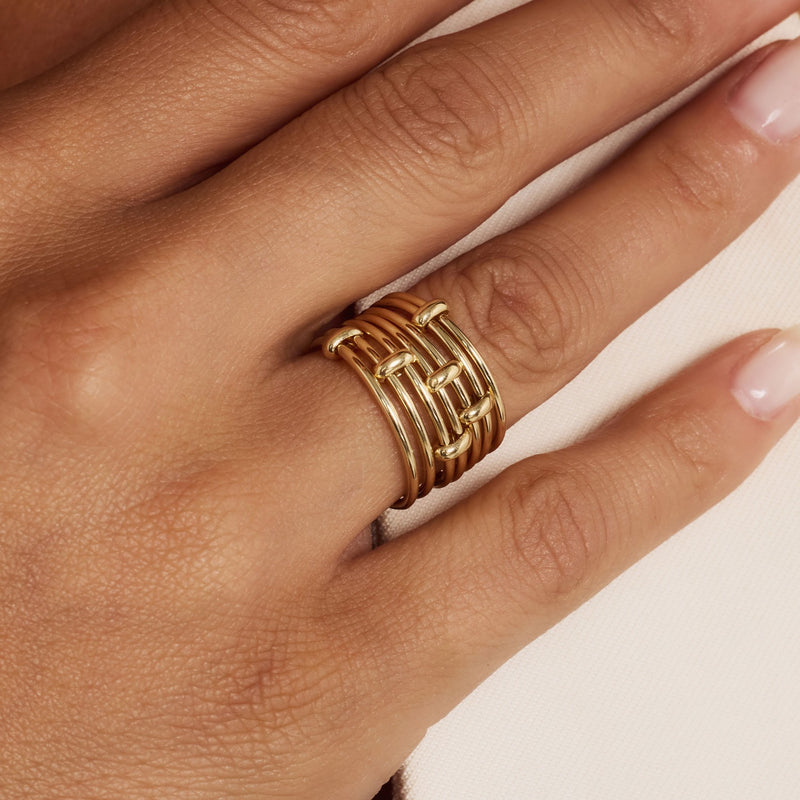 Isabel Bernard Cour d'Honneur Adora 14 karat golden 7-piece multiring ib330104-54-zoom-