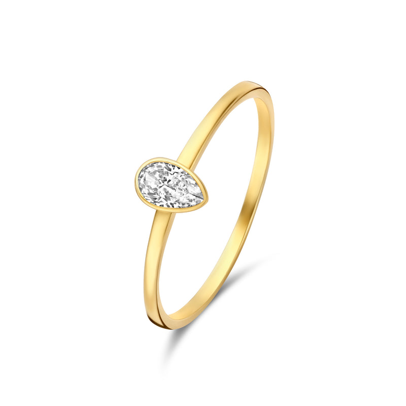 Isabel Bernard Baguette Genevieve 14 Karat | Gold Ring IB330082-48-zoom-