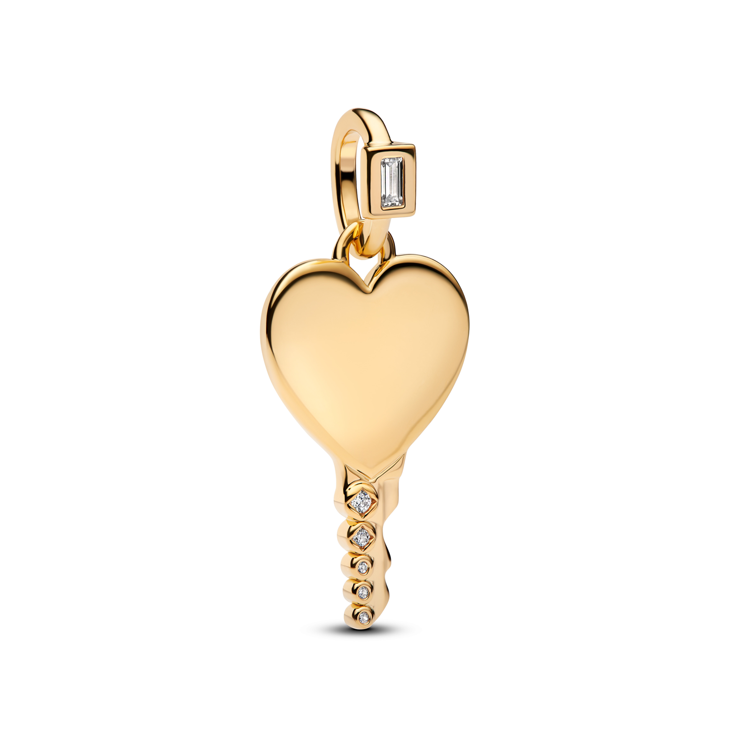 Pandora Moments Gold Plated Engravable Heart Key Shaped Pendant 364353C01