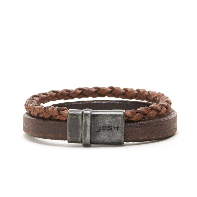 Josh Vintage herren Armband Braun 09264-BRA-VB/BROWN/L-zoom-