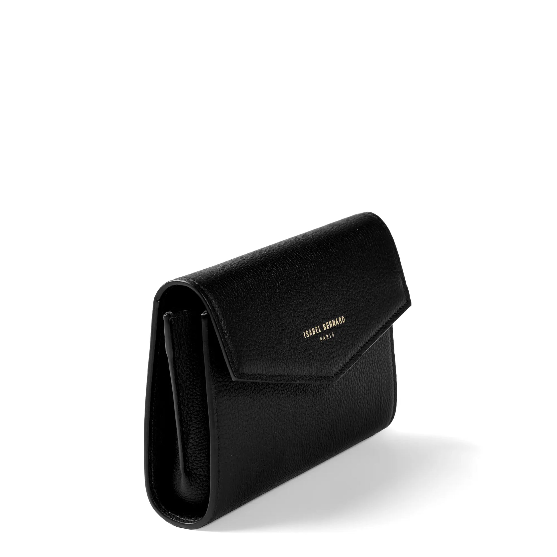 Isabel Bernard Honoré Lina Black Clutch With Detachable Shoulder Chain IB21135-001