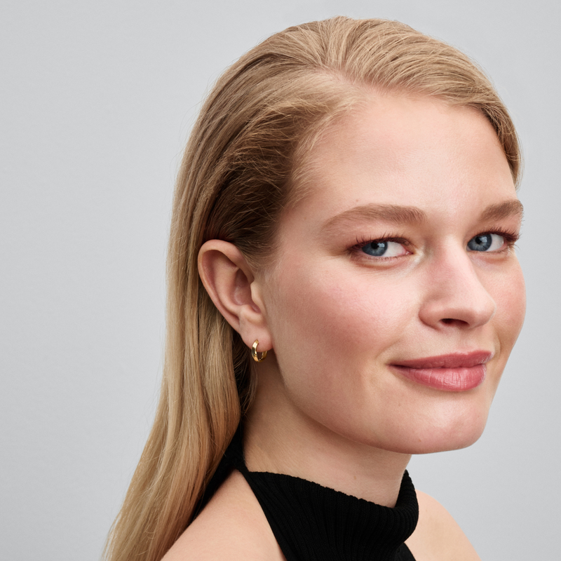 Pandora Essence Gold Plated Twisted Hoop Earrings 263878C00-zoom-