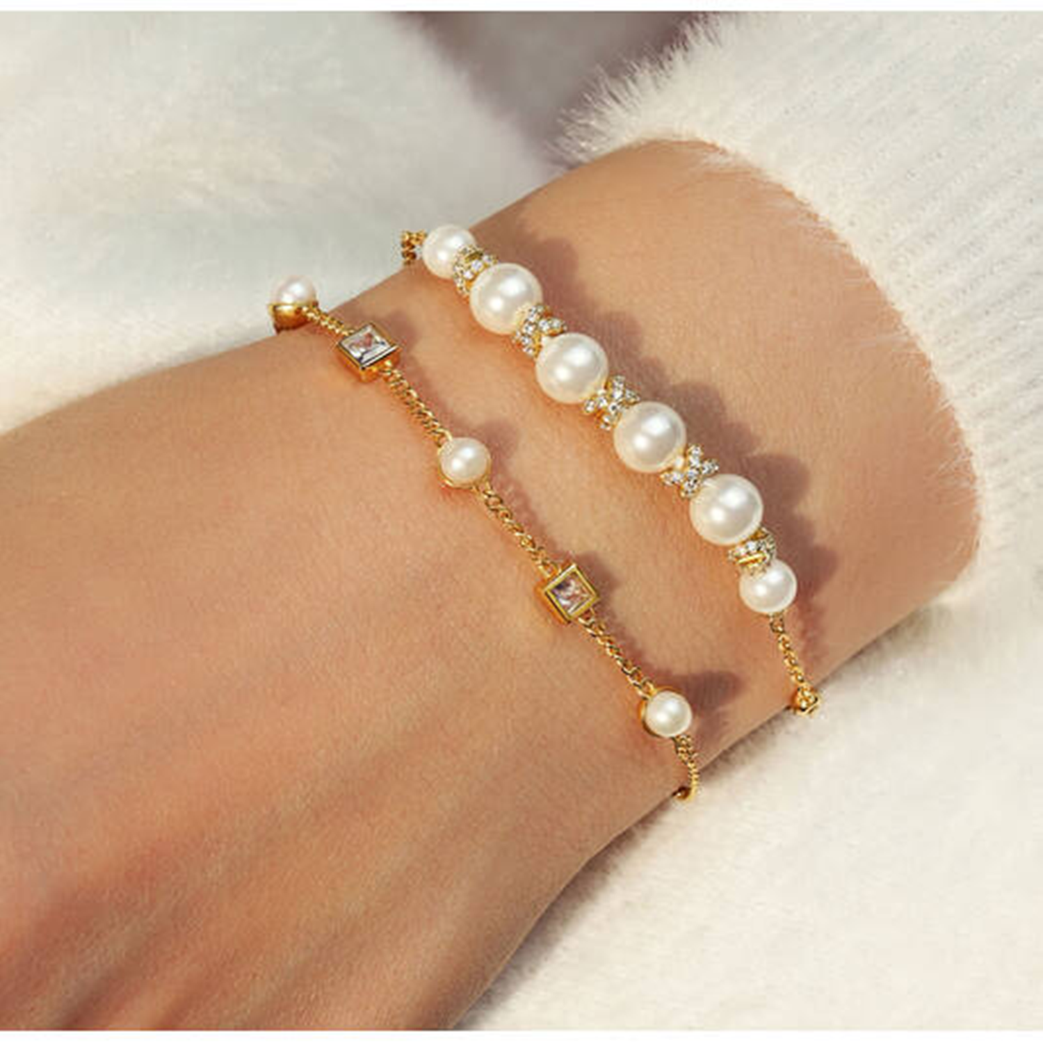 Ania Haie Reimaginer Gold Coloured Pearl Station Bracelet AH-B069-02G