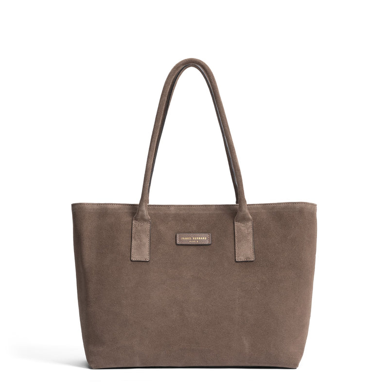 Isabel Bernard Honoré Elin Taupe Wildleder Schultertasche IB25111-178-zoom-