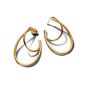Pandora Essence Gold Plated Organically Shaped Double Hoop Earrings 263870C00