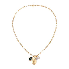 Elli 925 Sterling Silver Necklace Gold plated with Quartz 2004-BF-0008133-001