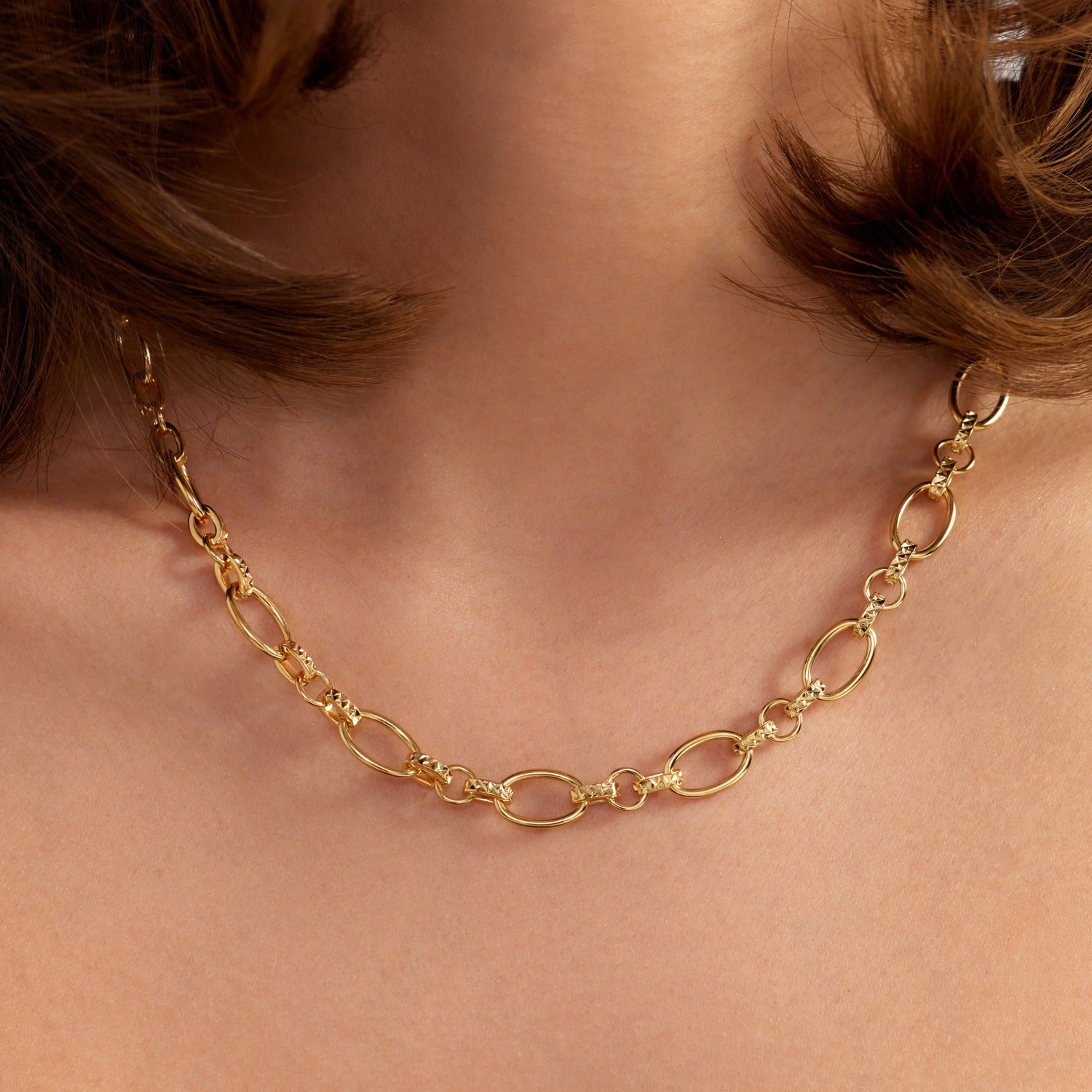 Parte Di Me Bibbiena Poppi Clara 925 Sterling Silver Gold Plated Link Necklace PDM34106