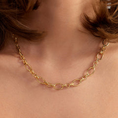 Parte Di Me Bibbiena Poppi Clara 925 Sterling Silver Gold Plated Link Necklace PDM34106